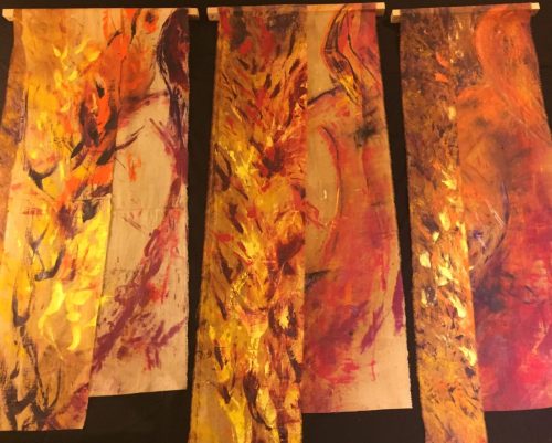 umbanda 9 triptique huile sur toile